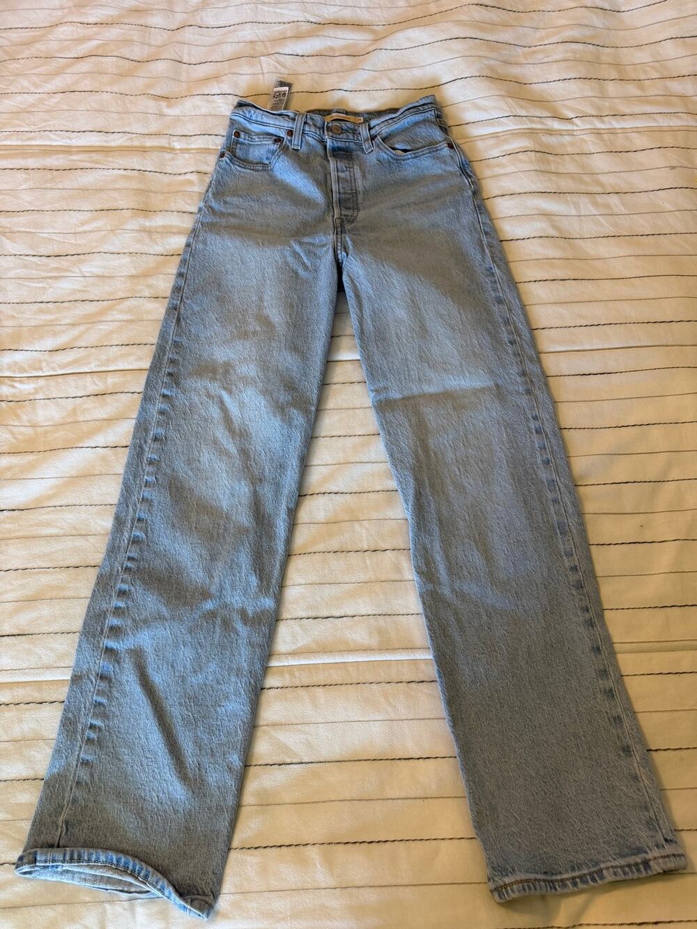 Levi's Ribcage Straight Light Wash High-Rise Jeans